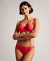 SHANEES-Swimwear-Get ready to make a splash with our SHANEES bikini bottom. With full coverage, you'll feel confident whether you're lounging poolside or taking a dip in the ocean. This versatile bottom can be mixed and matched with your favourite tops, or worn with the matching piece.The fabric of this product is made with 78% recycled polyamide. Using recycled polyamide helps divert plastic waste from ending in landfills. Bikini bottom Solid colour Full coverage Ted Baker logo hardware Matching bikini top
